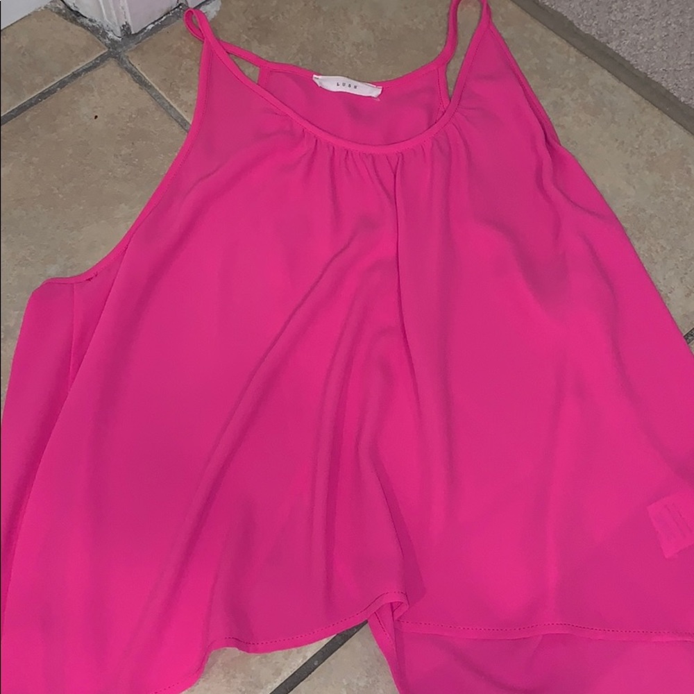 Bright pink tank top